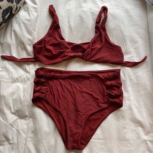 red high waisted bikini